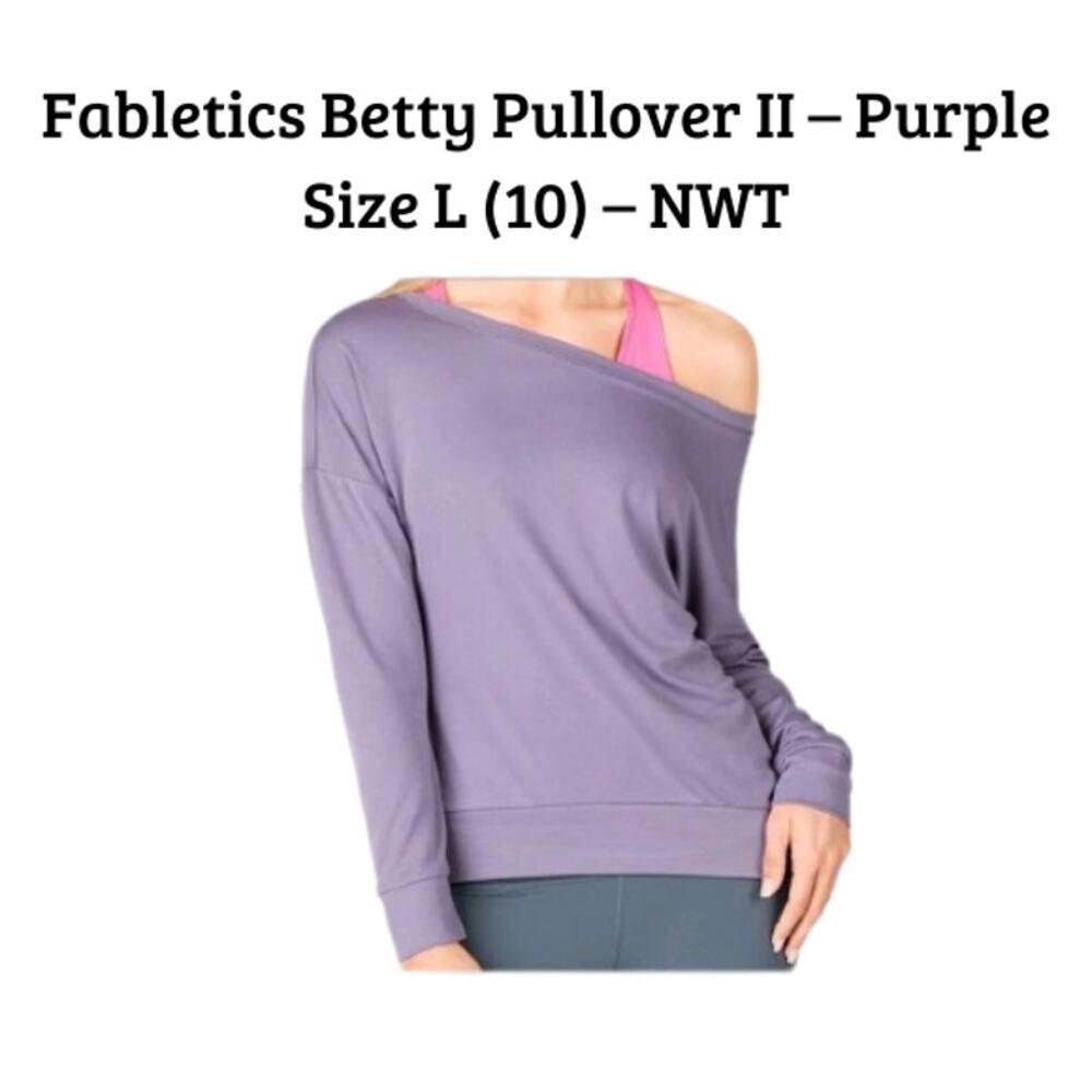 SOLD Fabletics Purple Betty Pullover II Loose Fit Top L NWT